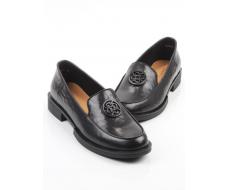 03-DLG13-2 BLACK Лоферы женские (натуральная кожа)