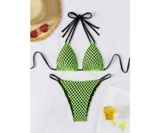 SHEIN Swim Women Beach Vacation Fishnet Swimsuit Set SKU: sz2403156854505997