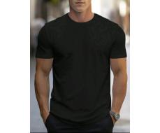 Manfinity Homme Men's Solid Color Round Neck Short Sleeve T-Shirt