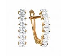 Серьги с фианитом позолоченные серебро 925* 41-0551