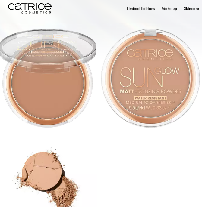 Пудра компактная Sun Glow Matt Bronzing Powder с эффектом загара матирующая, 035 Universal Bronze, 9,5 г