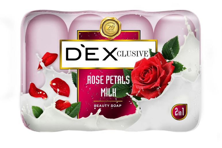 DexClusive Двухцветное мыло Beauty Soap Роза, 4*85 г