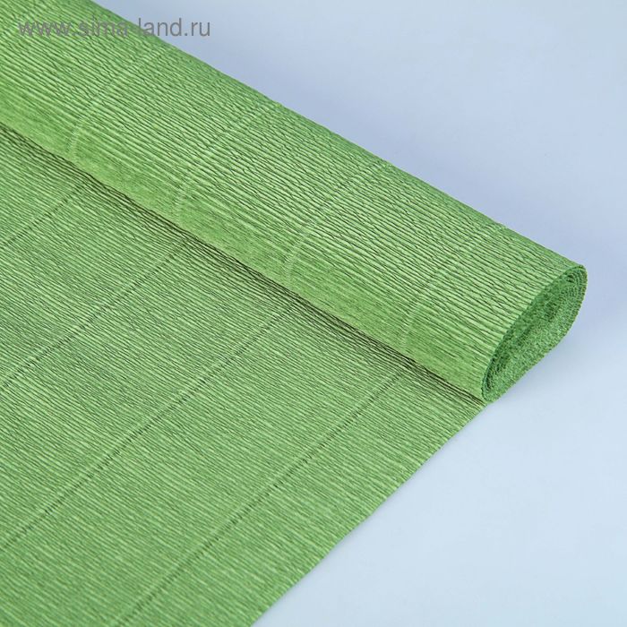 Бумага для упаковок и поделок, гофрированная, нефрит, зелёная, однотонная, двусторонняя, рулон 1 шт., 0,5 х 2,5 м