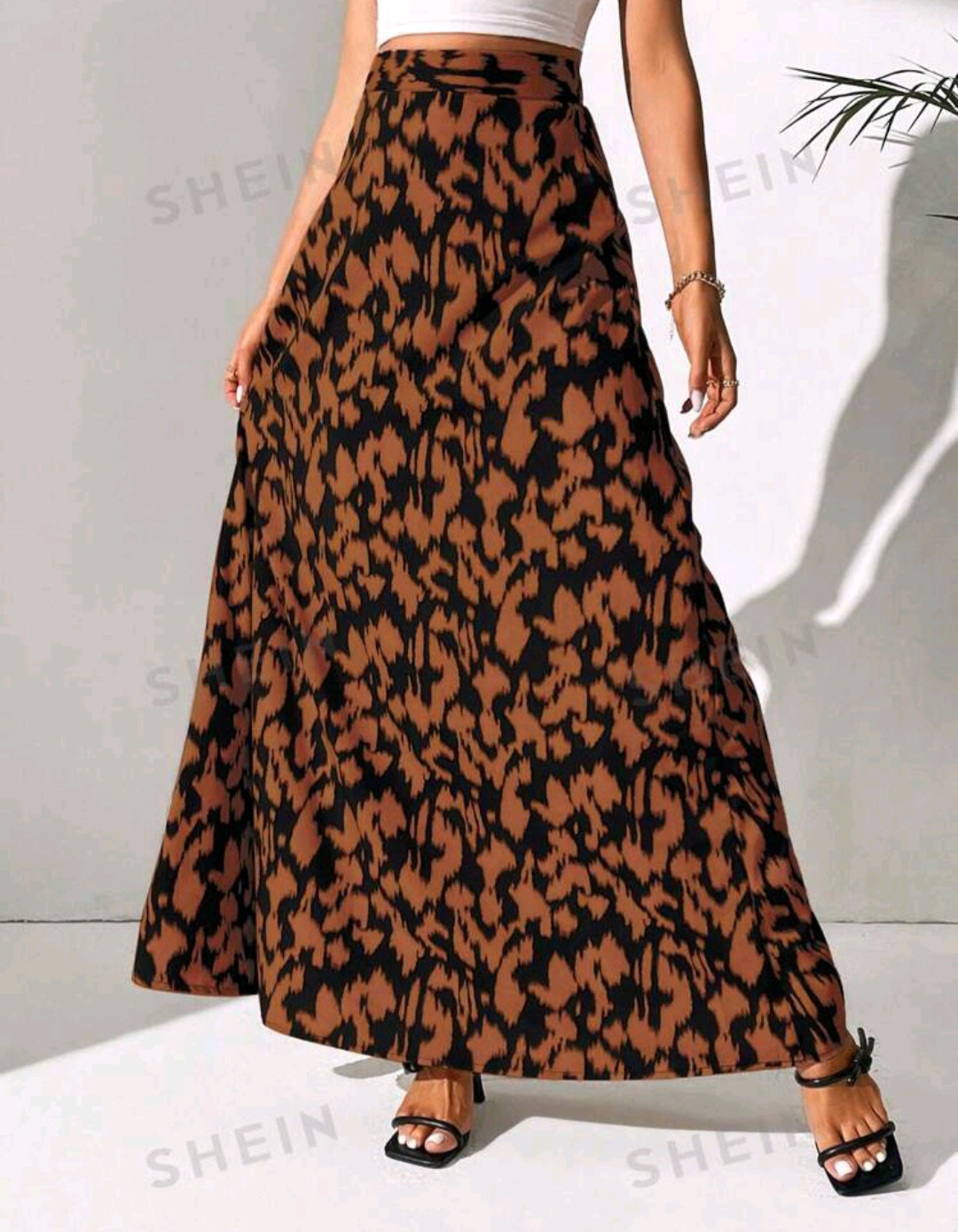 SHEIN Tall Allover Print High Waist Maxi Skirt