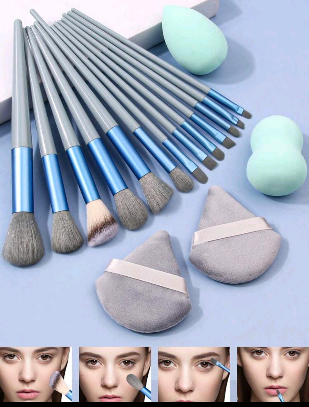 13pcs Makeup Brush Set, Large & Soft Powder Brush, Portable Touch-Up Brush, Essential Makeup Tool For Students, Daily Makeup