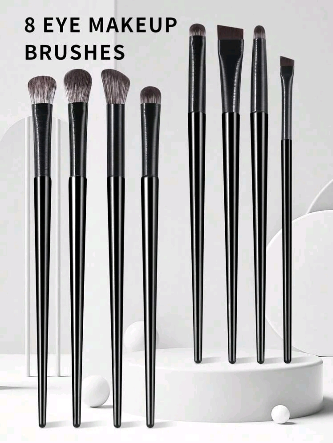 8pcs Portable Multi-Functional Makeup Brush Set For Face And Eyes, Including Blending Brush, Brow Brush, Detail Brush And More