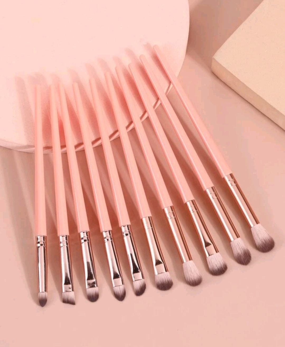 10pcs Pink Eye Makeup Brush Set