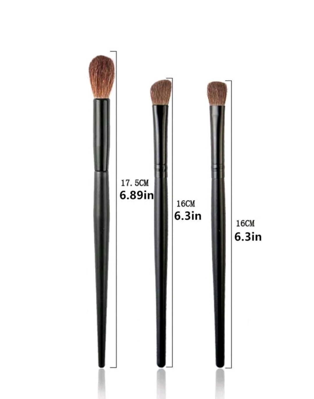 Makeup Brush Set Of 3 Horsehair Eye Shadow Brush Flame Highlight Brush And Nose Shadow Brush Beauty Tool