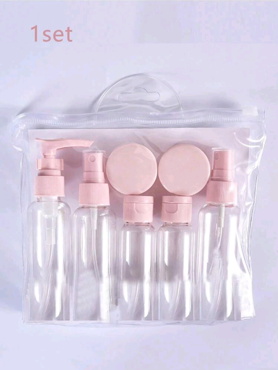 1set Travel Bottles Set for Travel Size Containers Kit Portable Leak Proof Refillable Squeeze Cosmetic Airplane Essential Shampoo Hair Conditioner