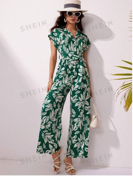 SHEIN Clasi Women's Botanical Print Jumpsuit SKU: sz2311309619232615