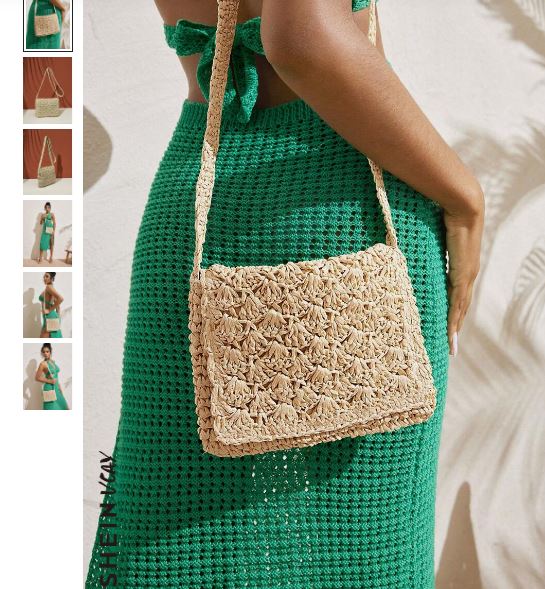 SHEIN VCAY Women's Woven Crossbody Bag, Beach Essentials,Summer Women Bag,Perfect For Travel, Vacation, Holiday & Beach SKU: sg2311205711933911