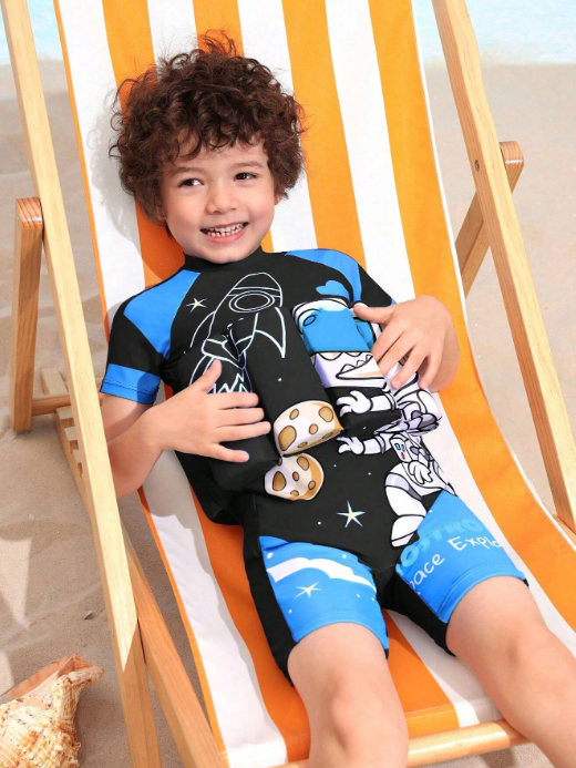 Boys" (Little) Astronaut Print Swimsuit For Summer Beach Vacation SKU: sk2403053244944434