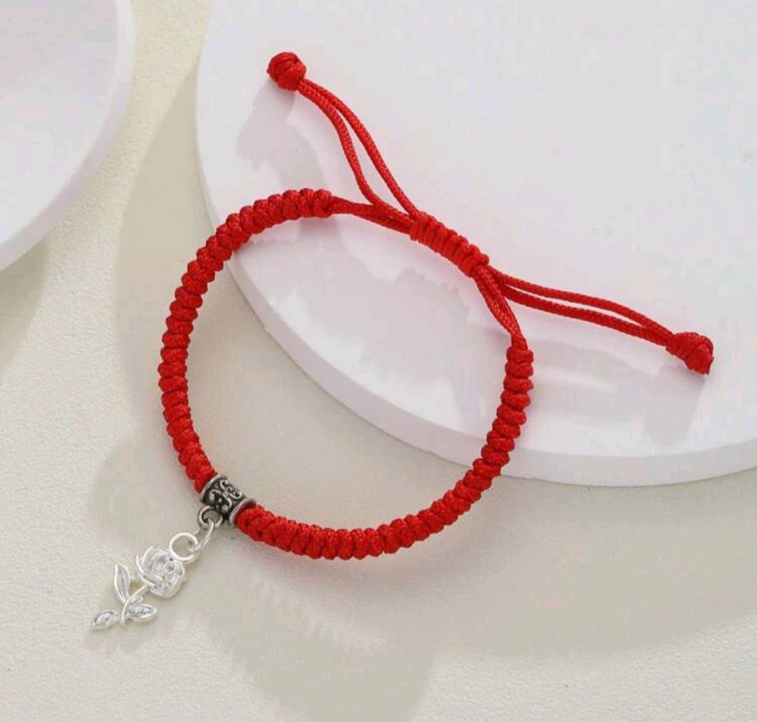 Браслет pc Delicate Silver Rose Minimalist & Stylish Red Bracelet, Cheap Gift For Mom & Friends, Great For Daily Wear, Surprising Mama With Mother Day Card