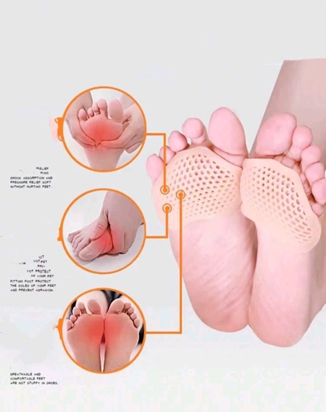 A Pair Of Silica Gel Toe Separators Pain Relief Foot Cushions Massage Shoe Insoles Forefoot Socks Foot Care Tool For Women Soft Comfortable Breathable Silicone Cushion