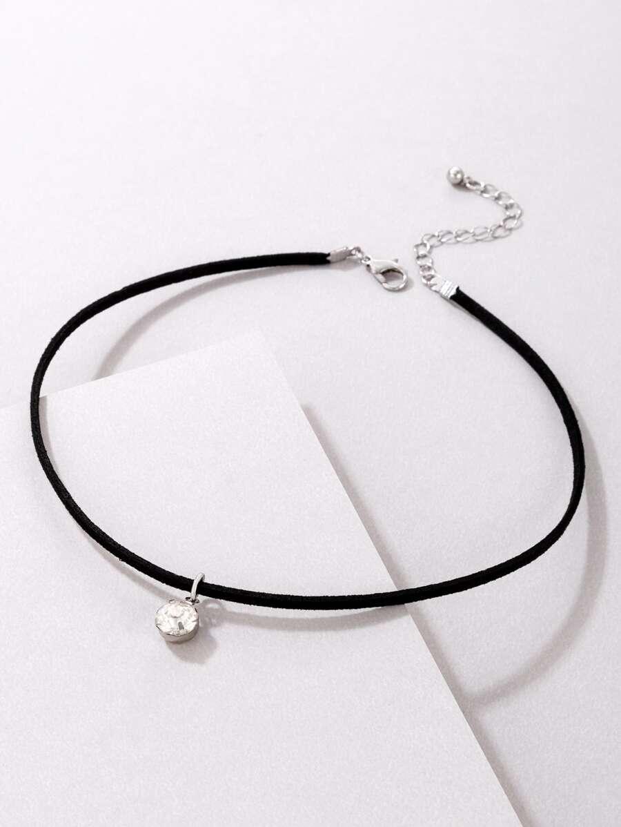 Round Cubic Zirconia Charm Choker SKU: sj2203254062046442