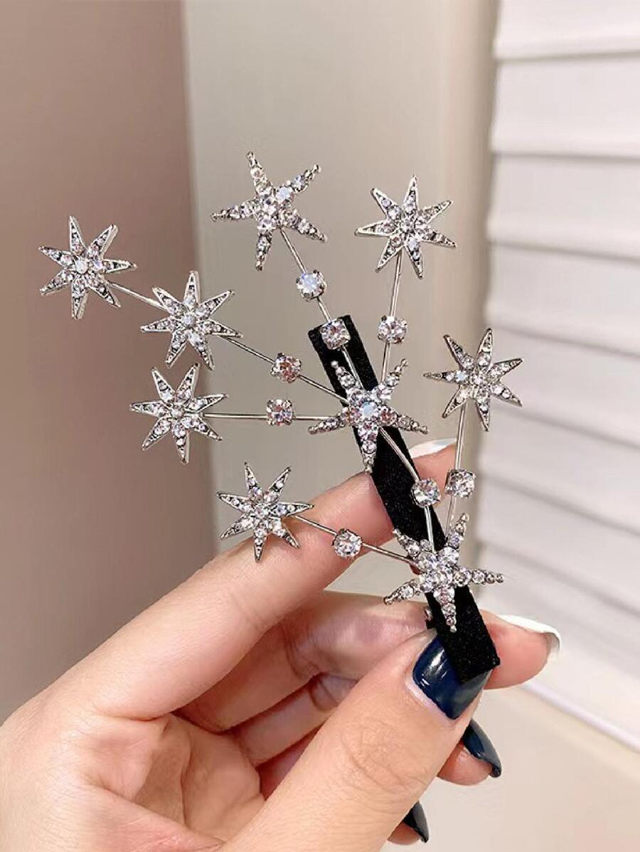 Rhinestone Star Decor Hair Clip Elegant SKU: sc2306051328414177