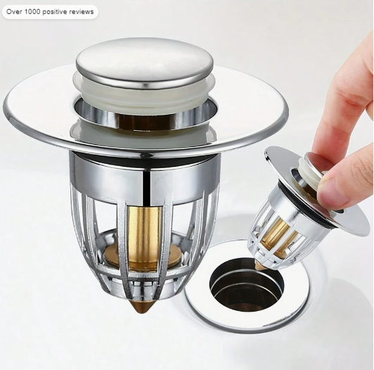 пластик 1pc Universal Sink Pop-Up Drain Stopper, Press-Type Bathroom Sink Drain, Bathtub Drain, Multifunctional Water Stopper For Home Bathroom Accessories SKU: sr2401300868862169