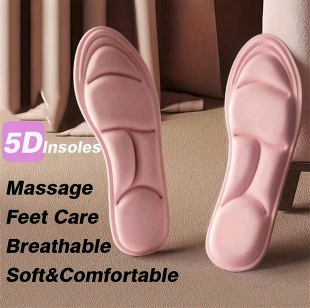 1Pair 5D Memory Foam Sport Massage Insoles, Deodorant Breathable And Soft Cushion, For Feet Care Orthopedic Insoles