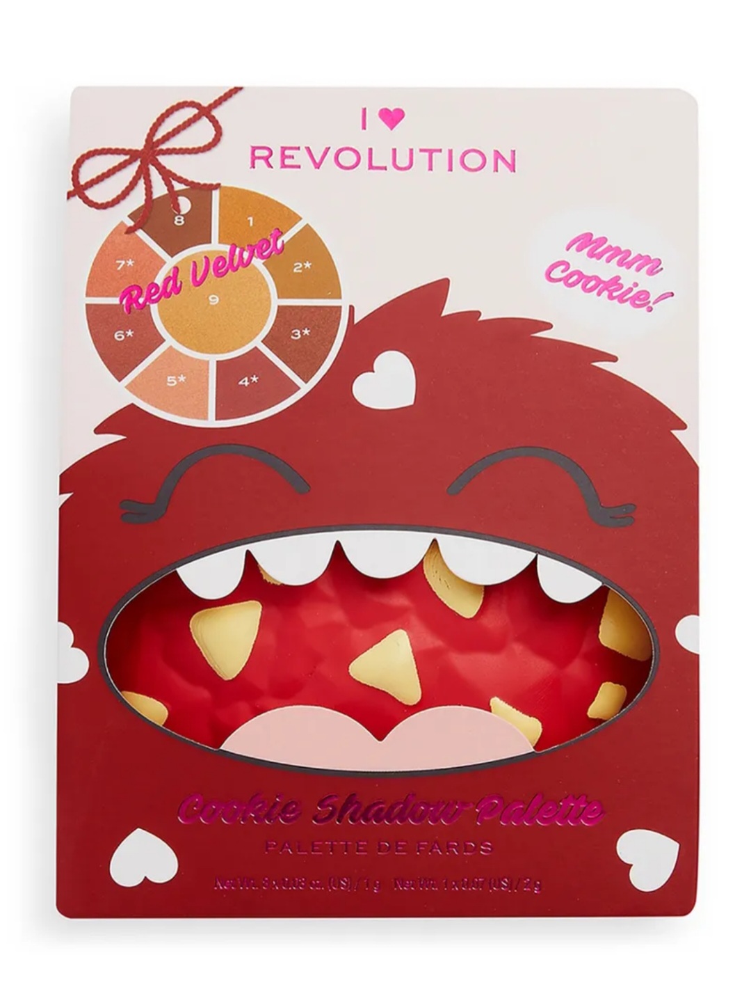 I Heart Revolution Палетка теней для век COOKIE, Red Velvet, 10 г