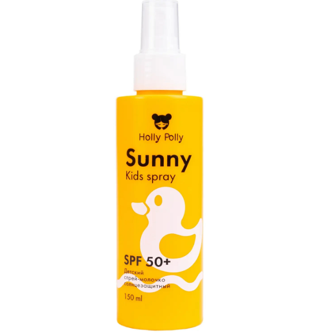 Holly Polly Детский Спрей-Молочко солнцезащитный Sunny SPF 50+ водостойкий 3+ 150 мл