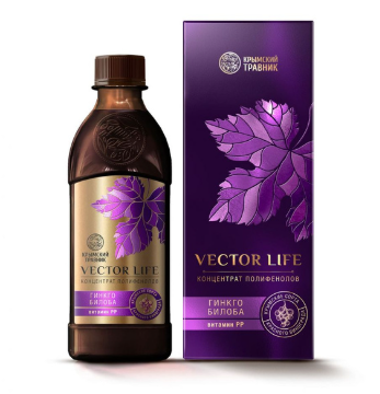 Концентрат полифенолов красных сортов винограда с ГИНКГО БИЛОБА и витамином РР Крымский травник