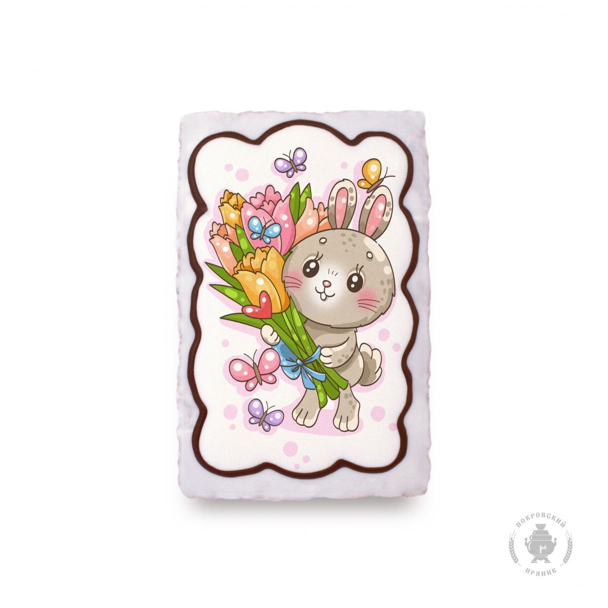 Зайка с букетом (130 гр)