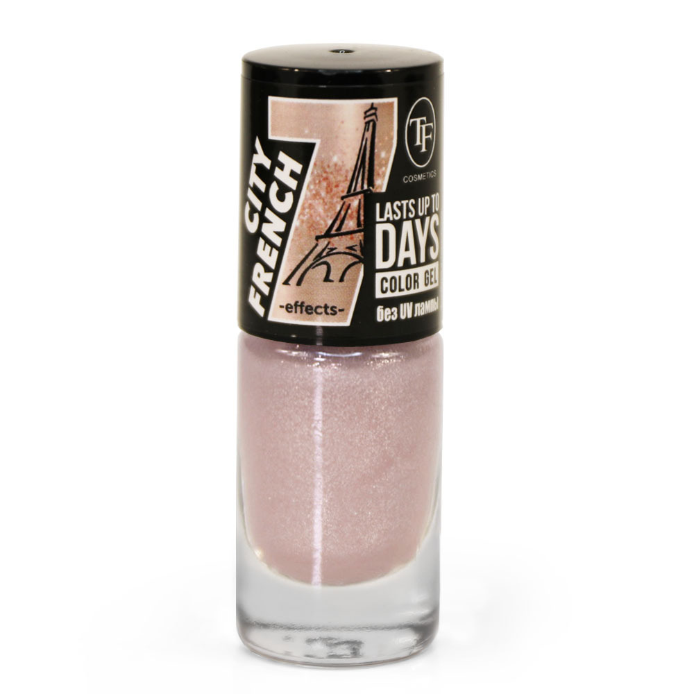 TF Лак для ногтей COLOR GEL CITY FRENCH тон 363 Nude glitter/Нюдовый с шиммером 8мл