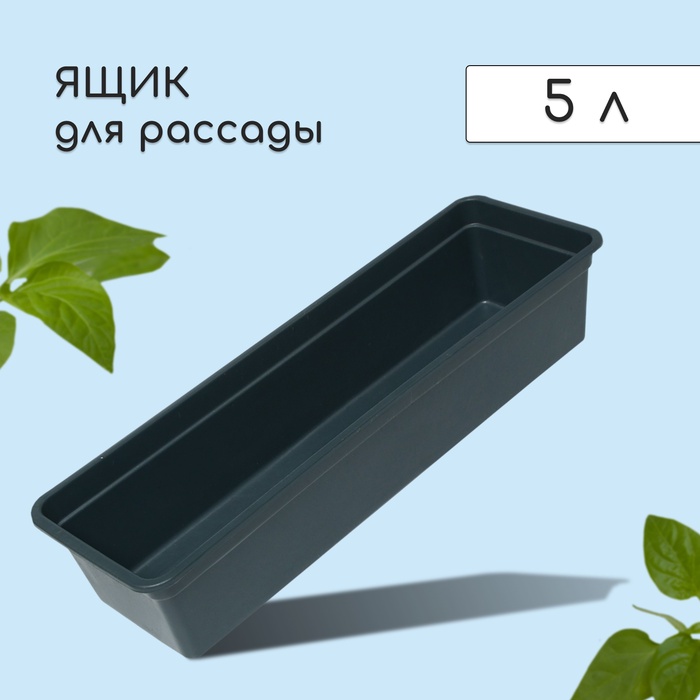 Ящик для рассады, 50 × 15 × 10 см, 5 л, пластик, чёрный, «Урожай-5»