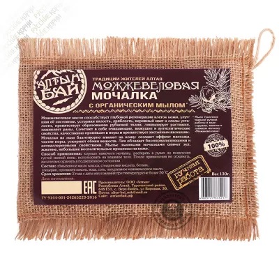 Мочалка «Можжевеловая» льняная 130 г