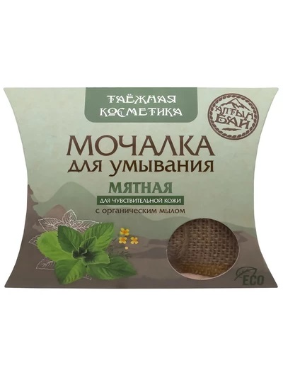Мочалка с органическим мылом "Мятная", 60 г