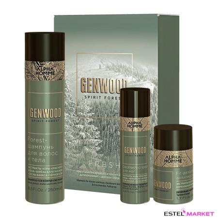 Набор GENWOOD fresh (шампунь, дезодорант антиперспирант, спрей для ног), шт