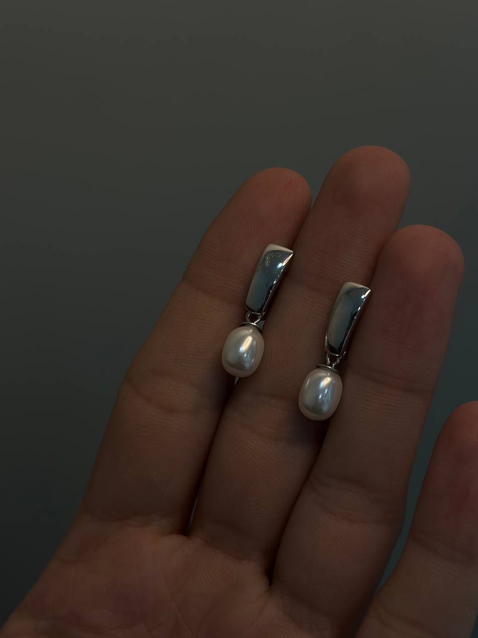 Серьги серебро 925 пробы Жемчуг gl