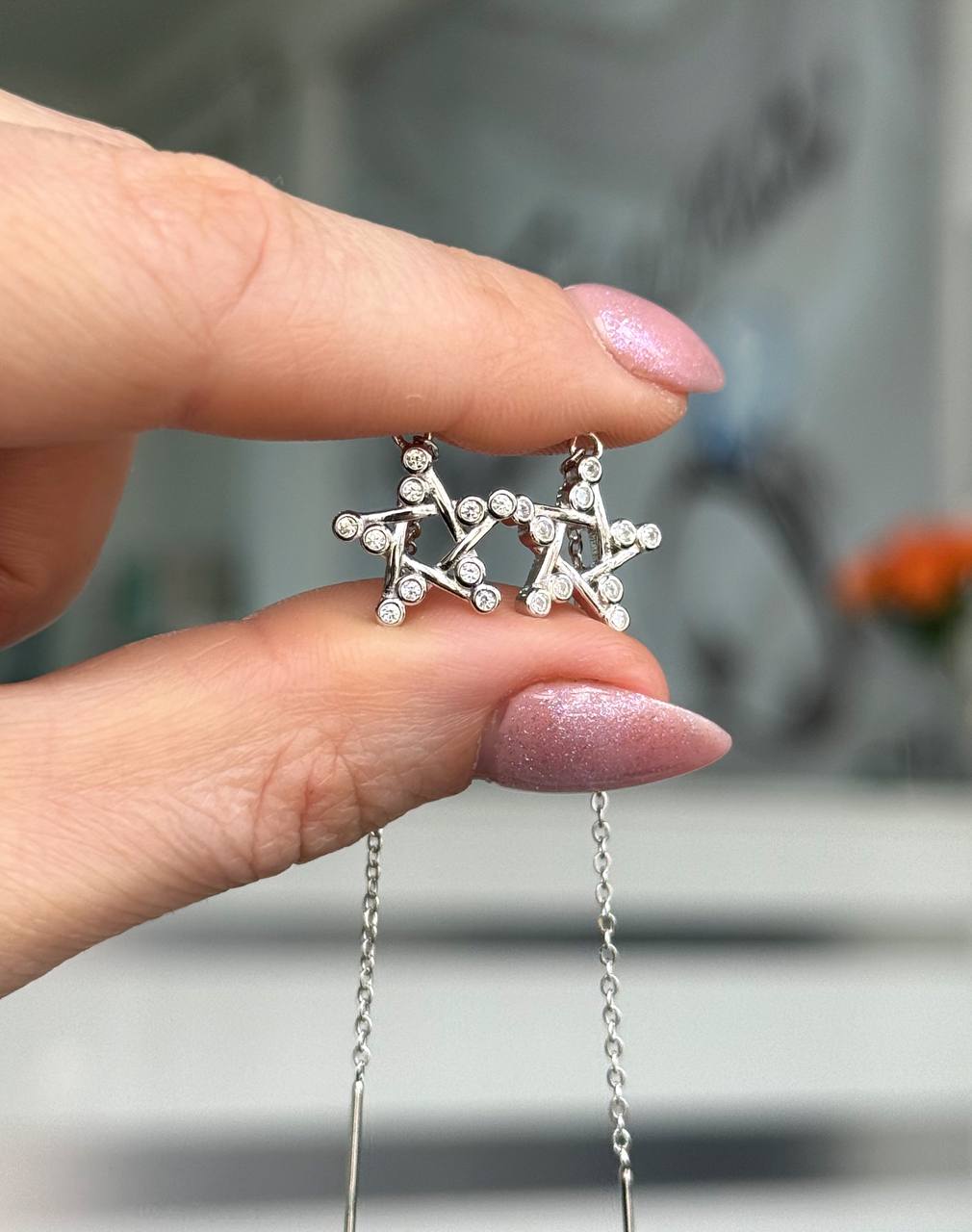 Серьги Серебро 925 пробы diana05