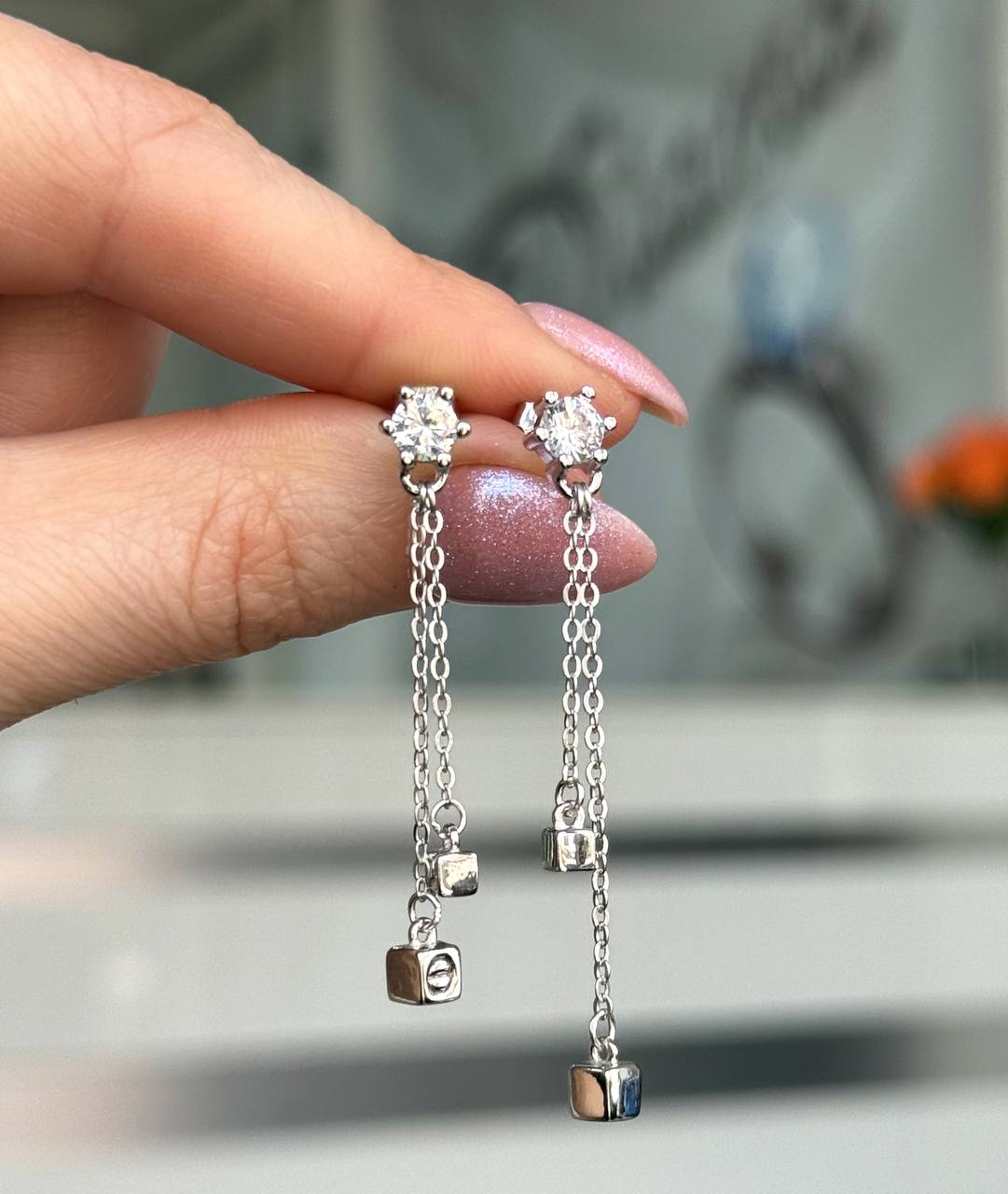 Серьги Серебро 925 пробы diana05