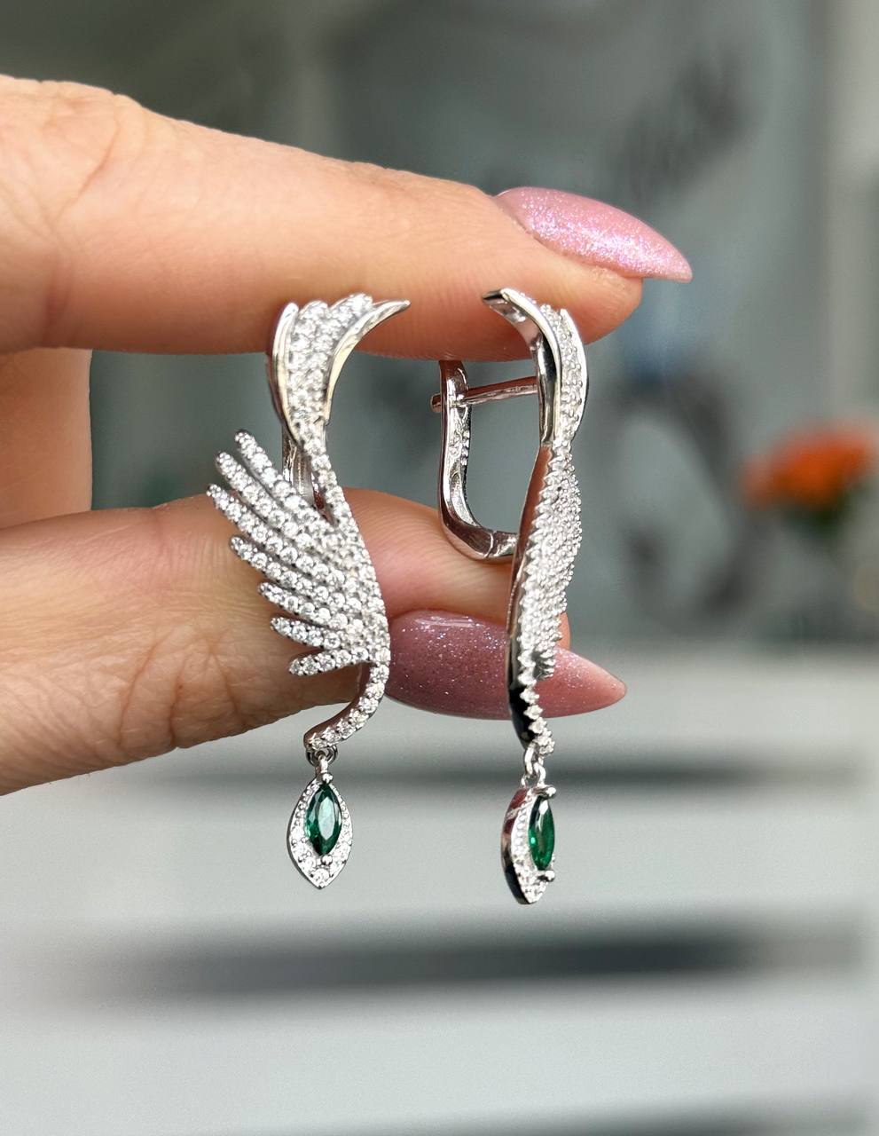 Серьги Серебро 925 пробы diana05