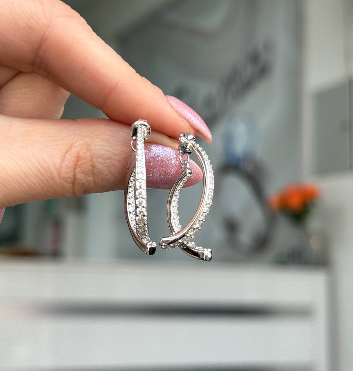 Серьги Серебро 925 пробы diana05