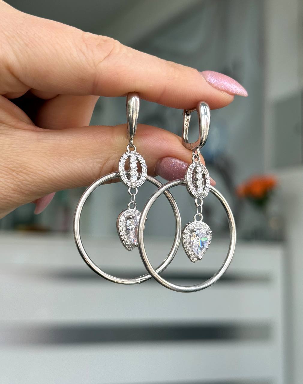Серьги Серебро 925 пробы diana05