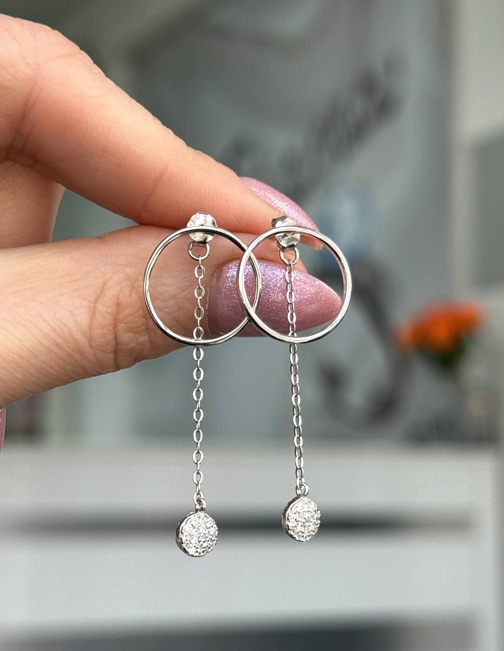 Серьги Серебро 925 пробы diana05
