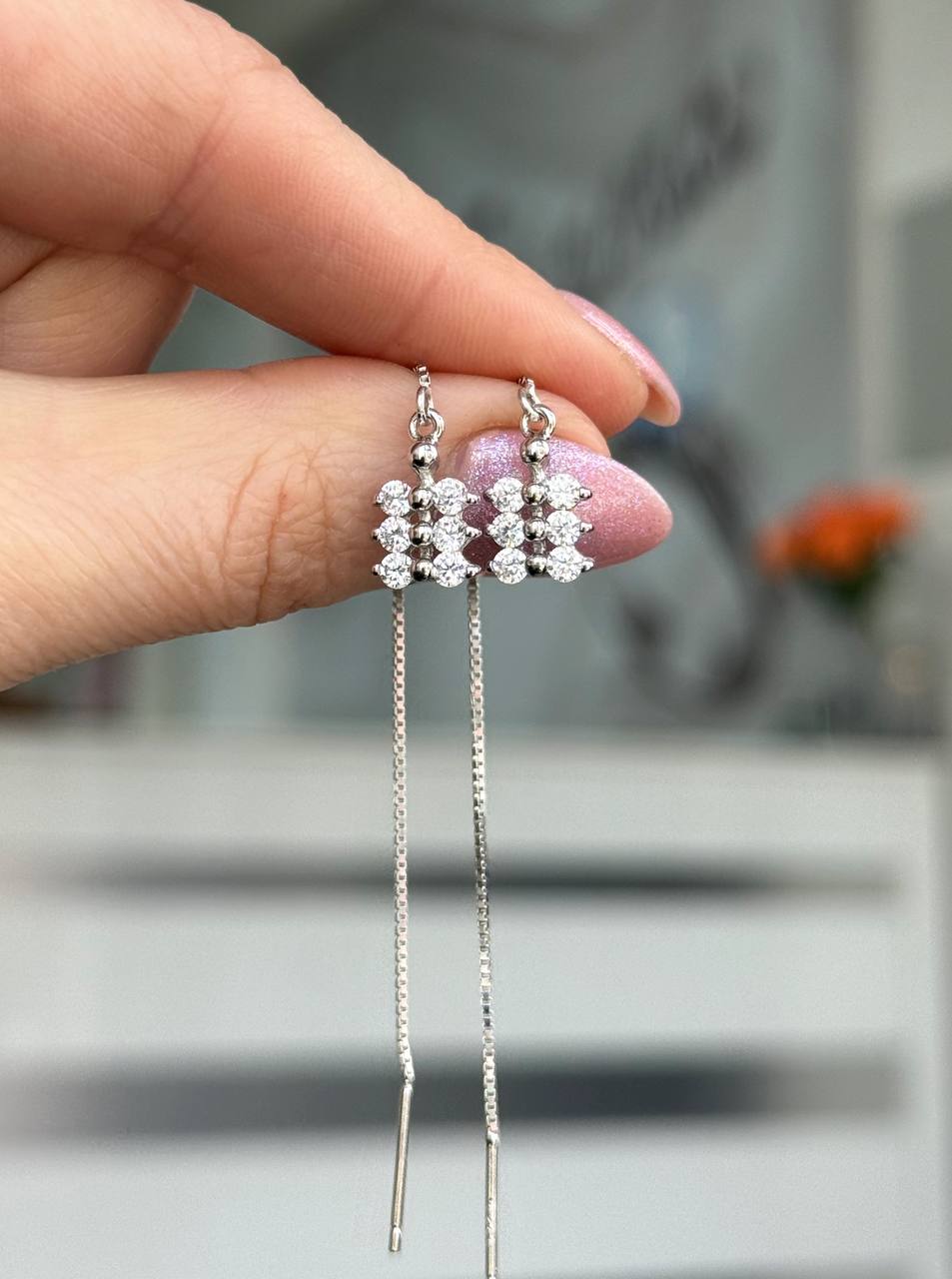 Серьги Серебро 925 пробы diana05