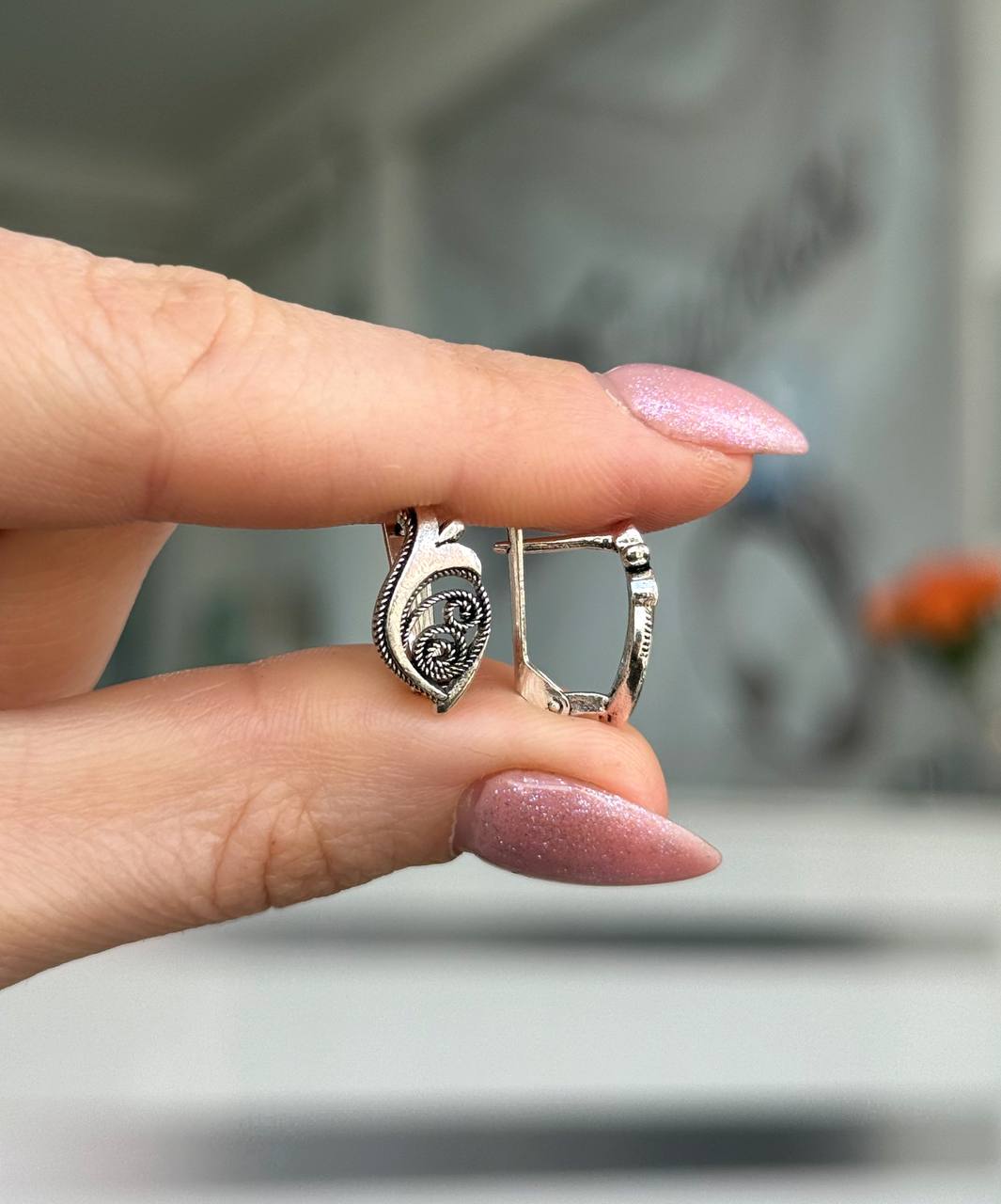 Серьги Серебро 925 пробы diana05