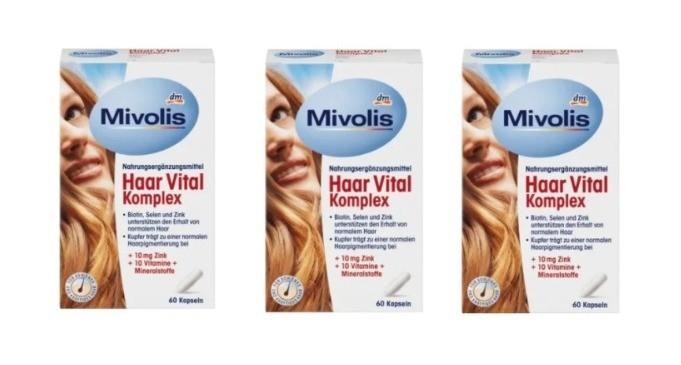орг 15% в наличии....Mivolis Haar Vital Komplex Kapseln  Витаминный комплекс для волос, 1шт x 60 капсу