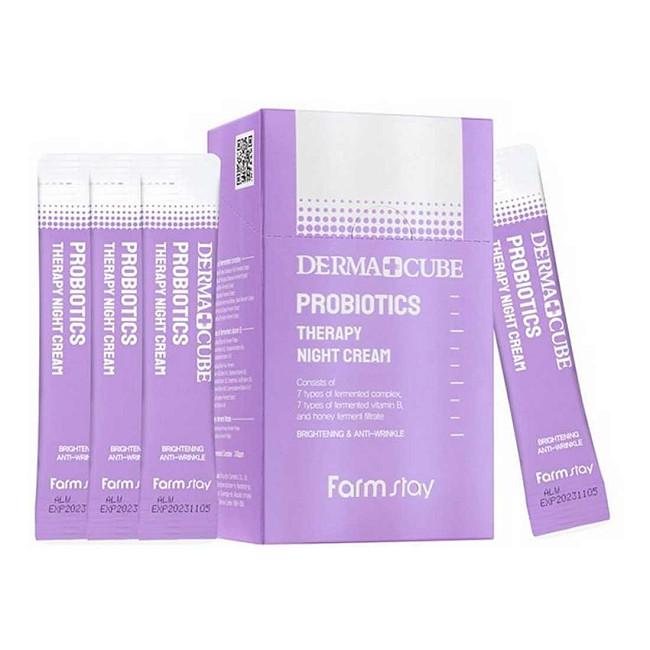 -40% Farm Stay Антивозрастной ночной крем с пробиотиками / Dermacube Probiotics Therapy Night Cream, 20 саше