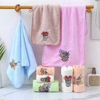 Полотенце из микрофибры "Цветы Кантри" с атласной каймой 25*50 см.