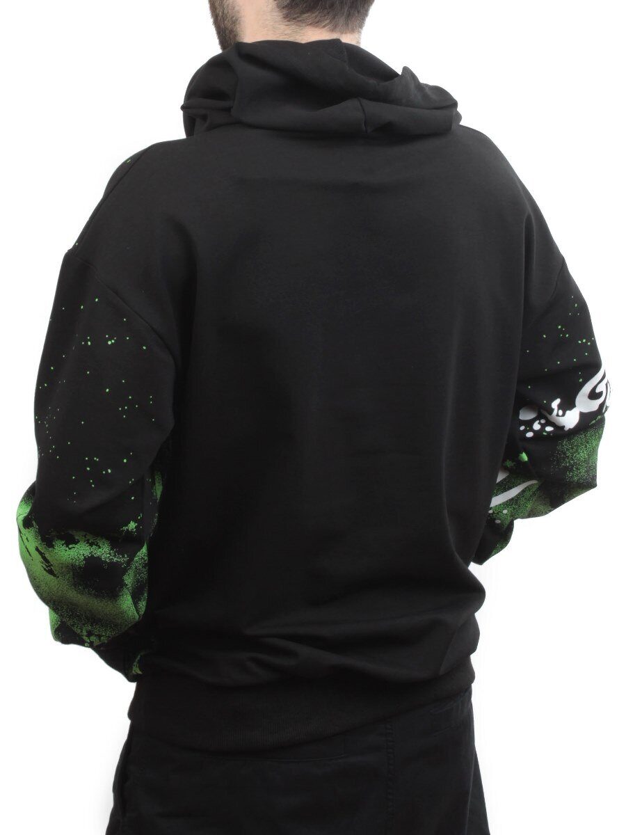 2626 BLACK/GREEN Толстовка мужская (75% хлопок, 20% полиэстер, 5% спандекс)