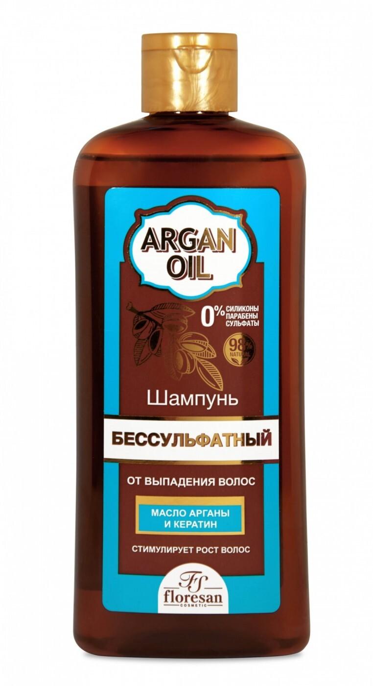 Floresan ARGAN OIL Шампунь бессульфатный против выпадения волос, 400мл