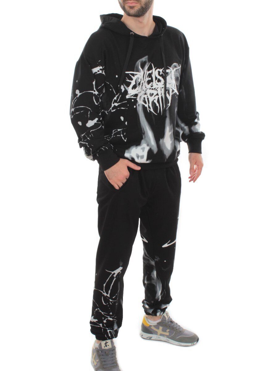 2608/7325 BLACK Костюм спортивный мужской (75% хлопок, 20% полиэстер, 5% спандекс)