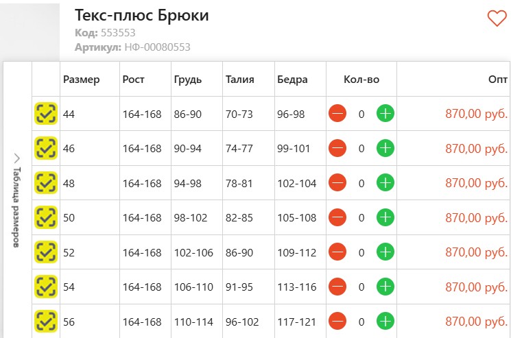 Текс-плюс Брюки