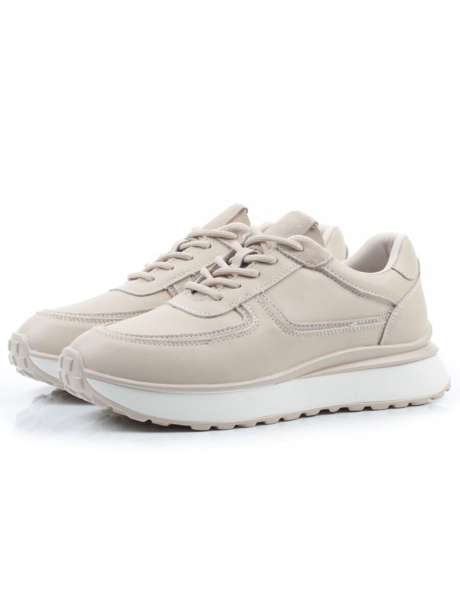 03-YH471-2 DK. BEIGE Кроссовки женские (натуральная кожа)