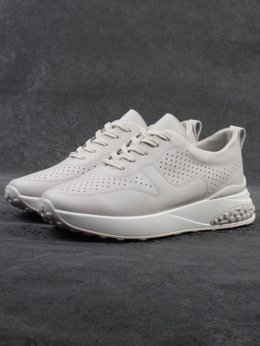 03-23F-2 BEIGE Кроссовки женские (натуральная кожа)