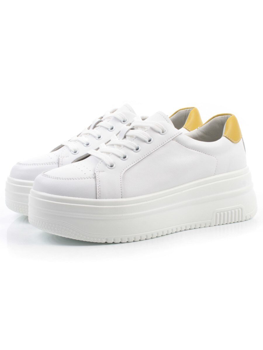 03-YC457-2 WHITE Кроссовки женские (натуральная кожа)